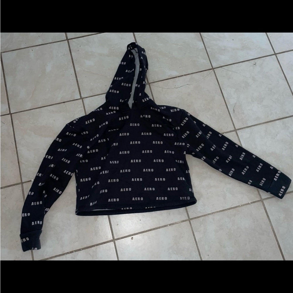 Aeropostale Black Logo Hoodie Sweater